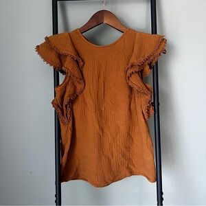 Sézane Paris Flutter Sleeve Top